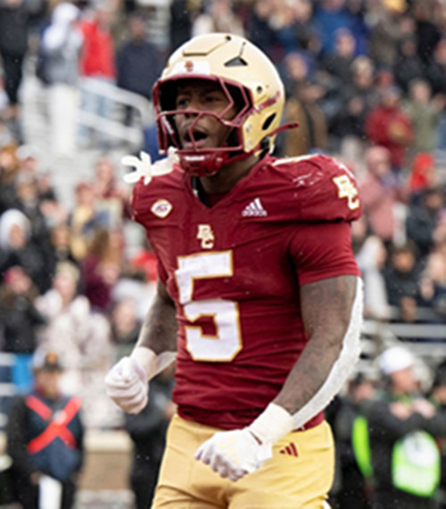 Boston College Eagles #5 Kye Robichaux Adidas 2024 Maroon Football Game Jersey