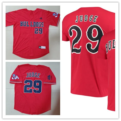 Fresno State Bulldogs #29 Aaron Judge Adidas Red College Baseball Jersey