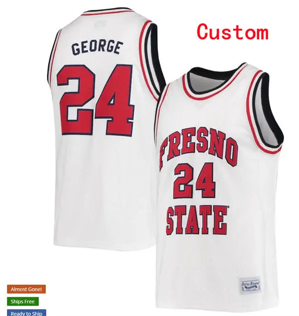 Fresno State Bulldogs Custom White Original Retro Commemorative Classic Basketball Jersey