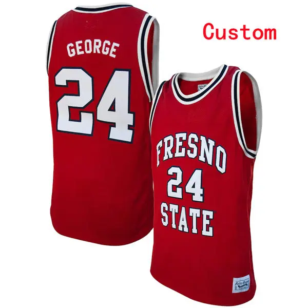 Fresno State Bulldogs Custom Red Original Retro Commemorative Classic Basketball Jersey