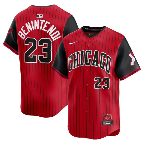 Mens Chicago White Sox #23 Andrew Benintendi 2025 City Connect 2.0 Limited Player Jersey Red Black