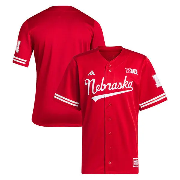 Nebraska Huskers Blank Scarlet Adidas College Baseball Game Retro Jersey