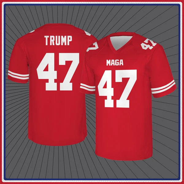 MAGA #47 Donald Trump Football Jersey Red 
