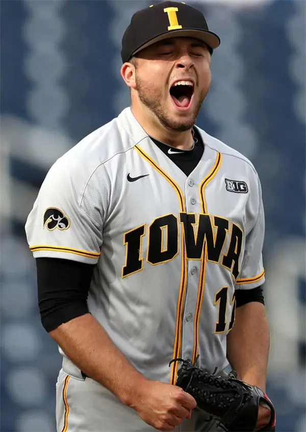 Iowa Hawkeyes Custom Nike 2021 Gray with Strip Baseball Game Jersey