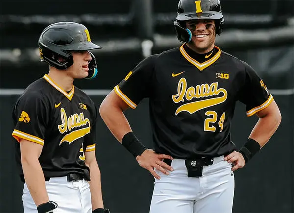 Iowa Hawkeyes Custom Nike Black Pullover Baseball Game Jersey