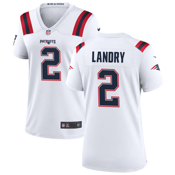 Womens New England Patriots #2 Harold Landry Nike White Limited Jersey