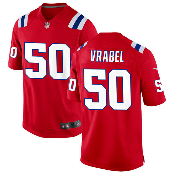 Mens New England Patriots #50 Mike Vrabel  Nike Red Alternate Vapor Limited Jersey