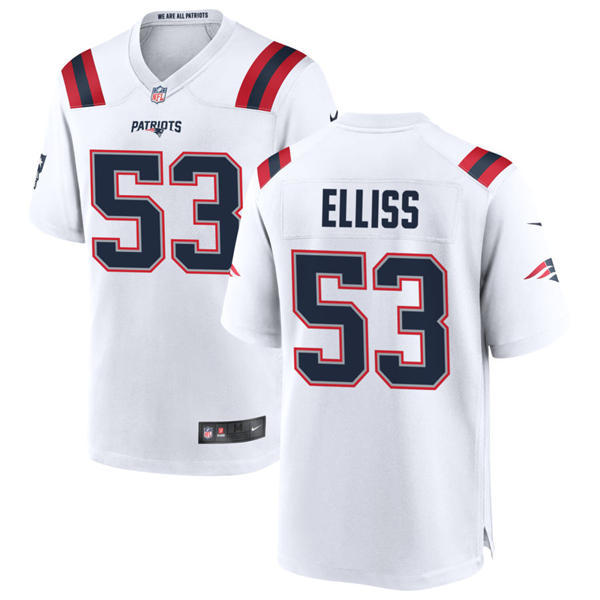 Mens New England Patriots #53 Christian Elliss Nike White Vapor F.U.S.E. Limited Jersey