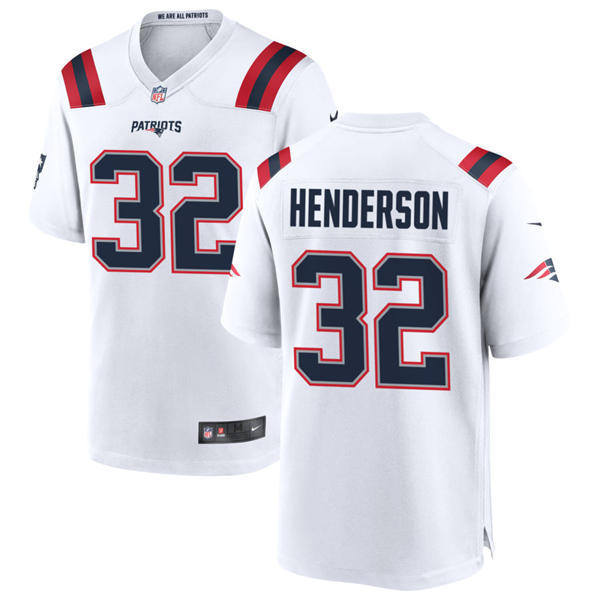 Mens New England Patriots #32 TreVeyon Henderson Nike White Vapor F.U.S.E. Limited Jersey