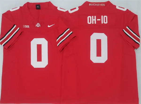 Mens Ohio State Buckeyes #0 OH-IO 2025 CFPFinal Scarlet Football Jersey