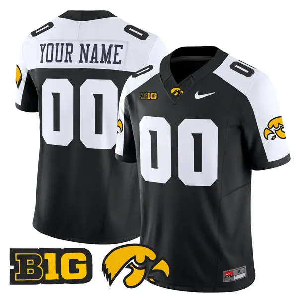Iowa Hawkeyes Custom Black Whie F.U.S.E. Limited Football Jersey