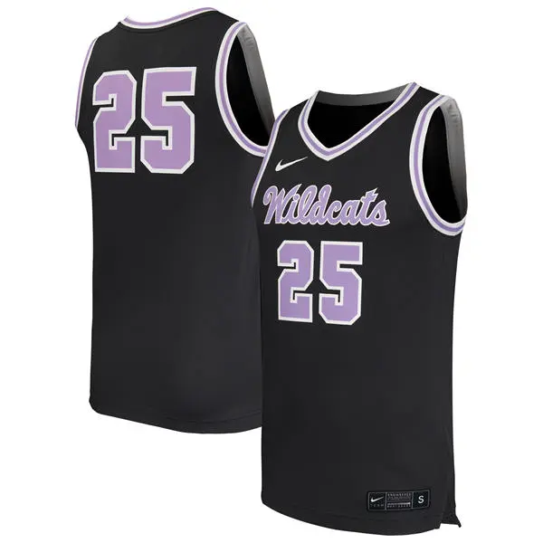 Kansas State Wildcats Custom Nike 2025 Black College Basketball Game Jerse
