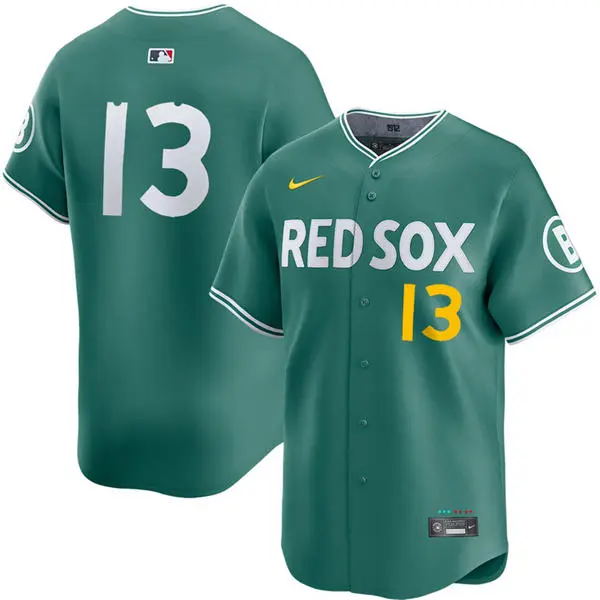 Mens Boston Red Sox #13 Alex Cora 2025 City Connect 2.0 Vapor Limited Player Jersey Green 