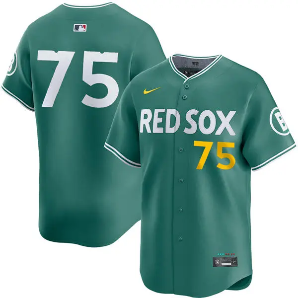 Mens Boston Red Sox #75 Carlos Narvaez 2025 City Connect 2.0 Vapor Limited Player Jersey Green 