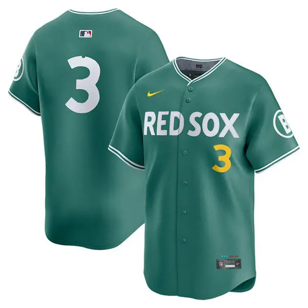 Mens Boston Red Sox #3 Ceddanne Rafaela 2025 City Connect 2.0 Vapor Limited Player Jersey Green 