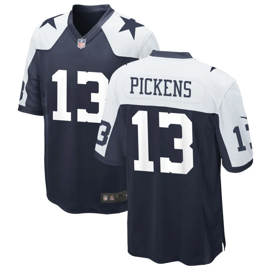 Mens Dallas Cowboys #13 George Pickens Nike Navy Alternate Vapor F.U.S.E. Limited Jersey