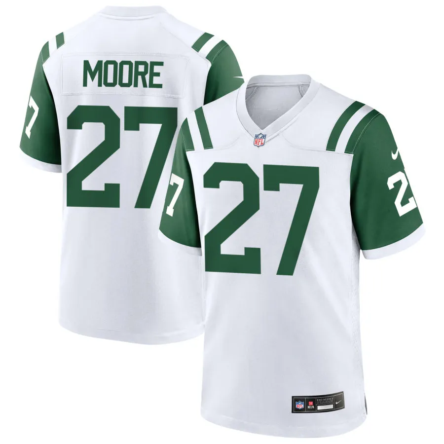 Men's New York Jets #27 Malachi Moore White Alternate Classic Limited Jersey