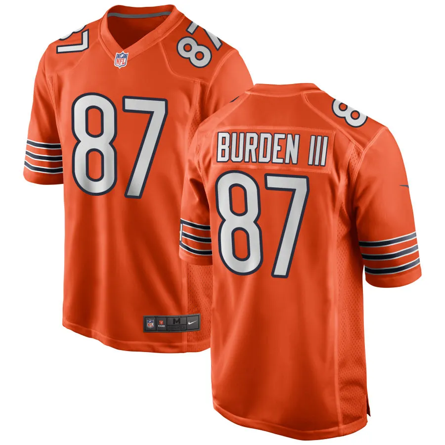 Mens Chicago Bears #87 Luther Burden III Nike Orange Alternate F.U.S.E. Limited Jersey