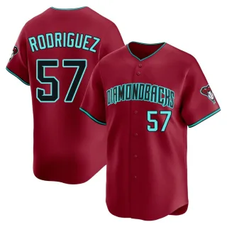 Mens Arizona Diamondbacks #57 Eduardo Rodriguez Nike Crimson Alternate Limited Jersey