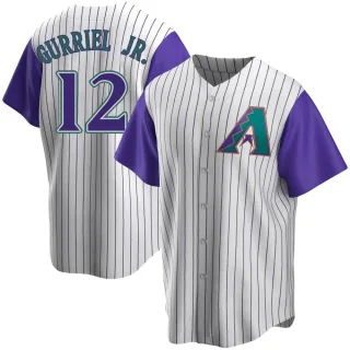 Mens Arizona Diamondbacks #12 Lourdes Gurriel Jr. Nike Cream Cooperstown Collection Jersey