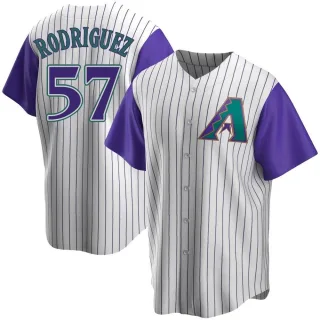 Mens Arizona Diamondbacks #57 Eduardo Rodriguez Nike Cream Cooperstown Collection Jersey