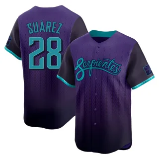 Mens Arizona Diamondbacks #28 Eugenio Suarez Nike Serpientes 2025 City Connect Limited Jersey Purple