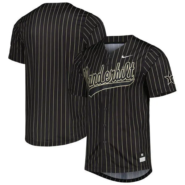 Vanderbilt Commodores Blank Nike Black Pinstripe College Game Baseball Team Jersey