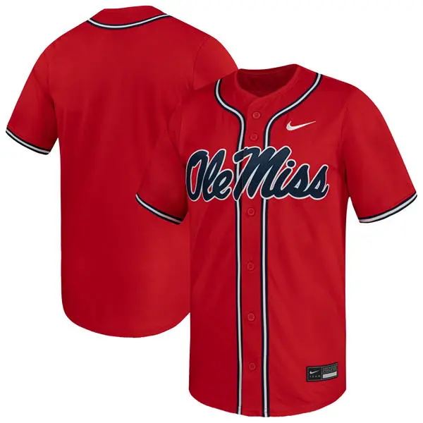 Ole Miss Rebels Blank Nike Red Baseball Team Jersey 