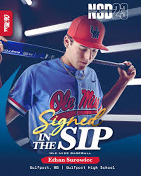 Ole Miss Rebels #25 Ethan Surowiec Blue College Baseball Game Jersey