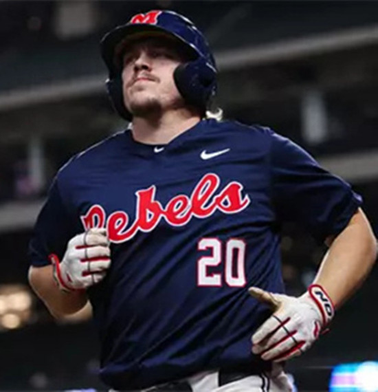 Ole Miss Rebels #20 Collin Reuter Navy College Baseball Game Jersey