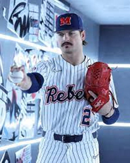 Ole Miss Rebels #2 Riley Maddox White Pinstripe College Baseball Game Jersey