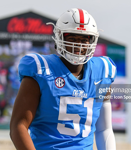 Ole Miss Rebels #51 Zxavian Harris Blue College Football Game Jersey