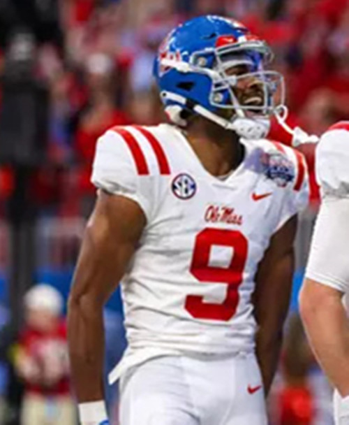 Ole Miss Rebels #9 Luke Hasz White Red College Football Game Jersey