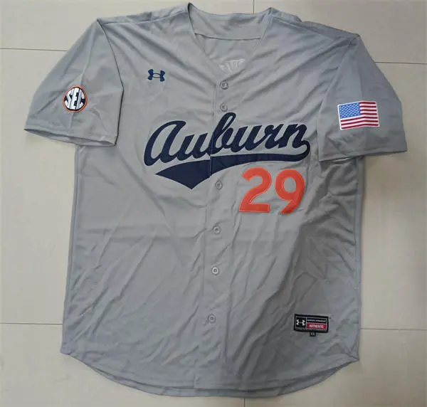 Auburn Tigers #29 Bo Jackson 2025 Gray Baseball Game Jersey