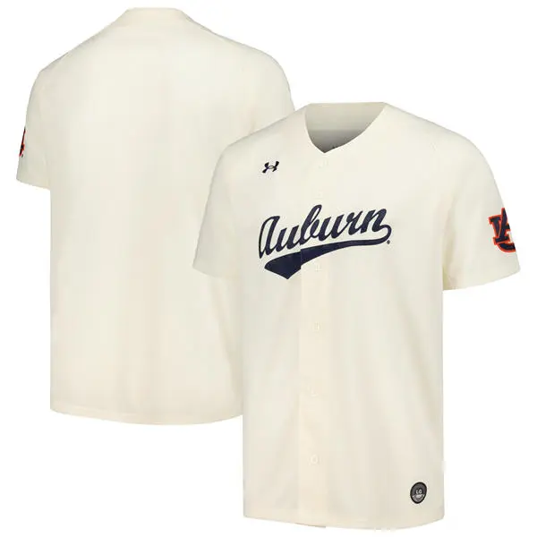 Auburn Tigers Blank 2025 Cream Baseball Team Jersey