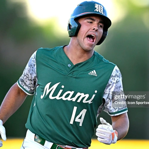 Miami Hurricanes #14 Daniel Cuvet Green Miami Reverse Retro Baseball Game Jersey