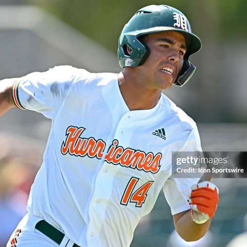Miami Hurricanes #14 Daniel Cuvet Adidas 2021 White Hurricanes Baseball Jersey