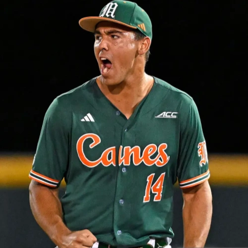 Miami Hurricanes #14 Daniel Cuvet Green Canes Reverse Retro Baseball Game Jersey