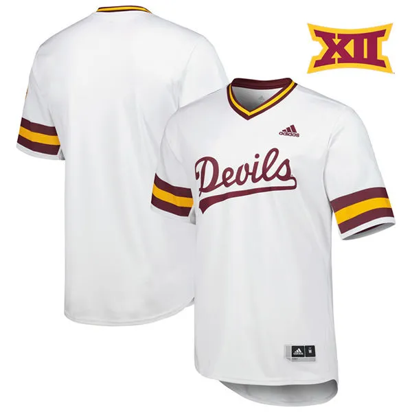 Arizona State Sun Devils Blank adidas White Pullover 2025 XII Baseball Team Jersey