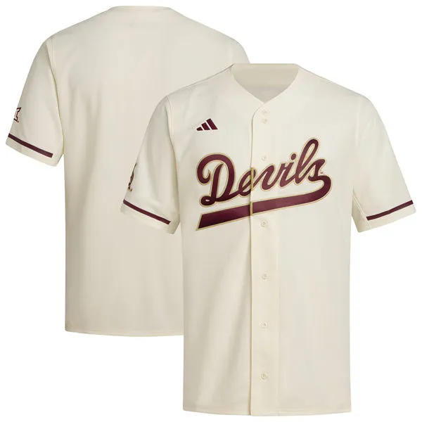 Arizona State Sun Devils Blank adidas Cream 2025 XII Baseball Team Jersey