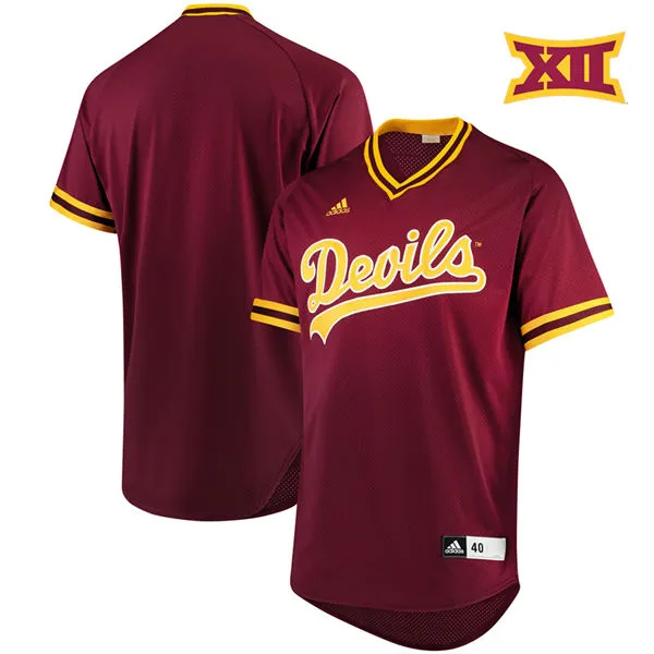 Arizona State Sun Devils Blank adidas Maroon Pullover 2025 XII BaseballTeam Jersey