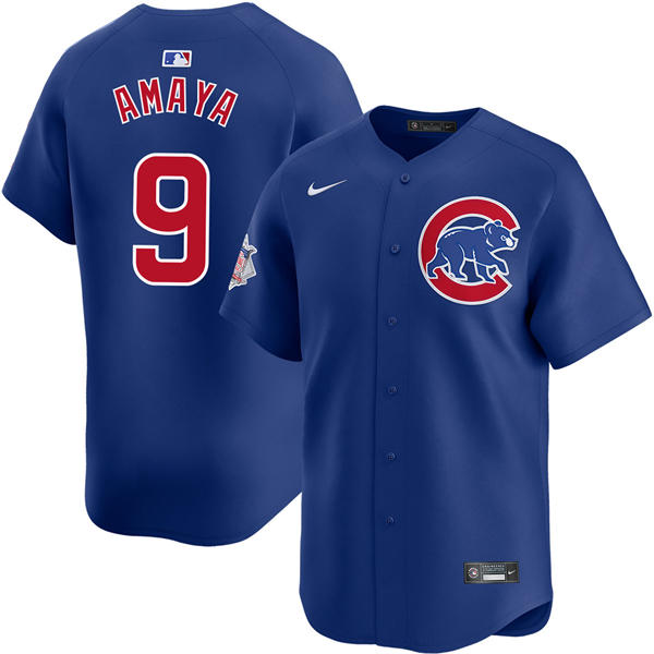 Mens Chicago Cubs #9 Miguel Amaya Nike Royal Alternate Limited Player Jersey