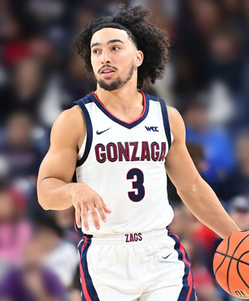 Mens Youth Gonzaga Bulldogs #3 Braeden Smith White College Basketball Game Jersey