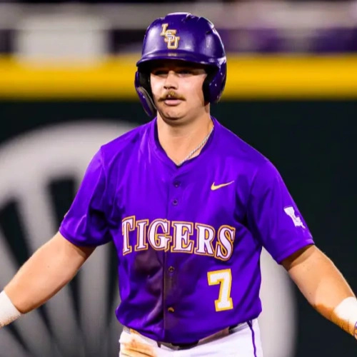 Mens Youth LSU Tigers #7 Jake Brown 2025 Purple College Baseball Game Jersey
