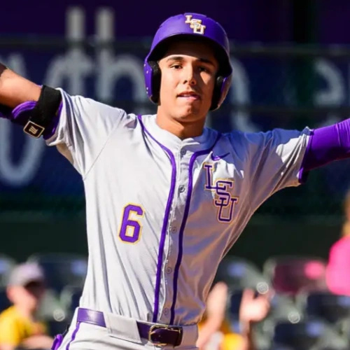 Mens Youth LSU Tigers #6 Derek Curiel Nike 2025 Gray LSU Baseball Jersey