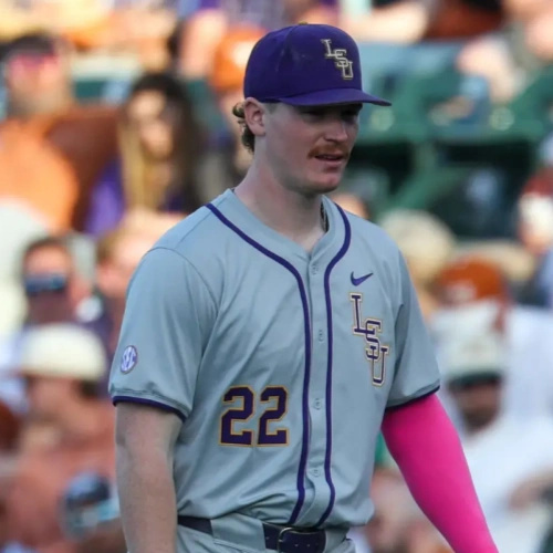 Mens Youth LSU Tigers #22 Jared Jones Nike 2025 Gray LSU Baseball Jersey