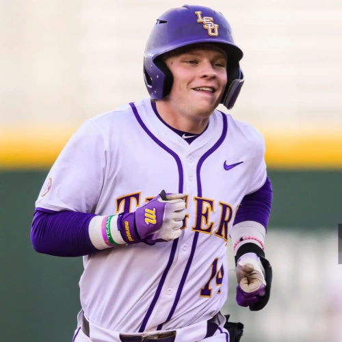 Mens Youth LSU Tigers #14 Daniel Dickinson 2025 White Baseball Game Jersey