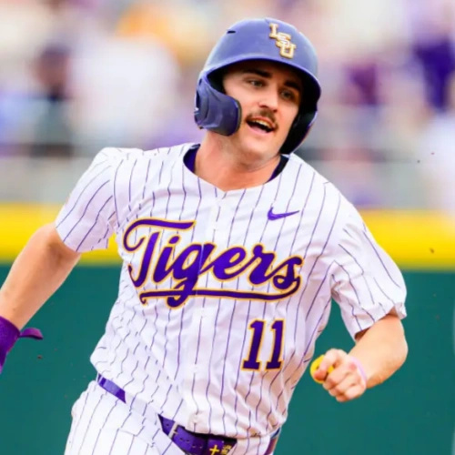 Mens Youth LSU Tigers #11 Josh Pearson Nike 2025 White Pinstripe College Baseball Game Jersey