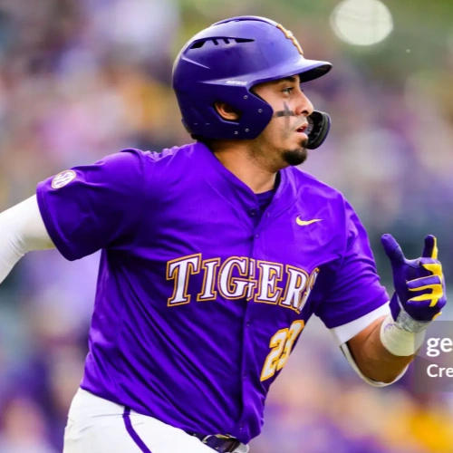 Mens Youth LSU Tigers #23 Luis Hernandez  2025 Purple College Baseball Game Jersey