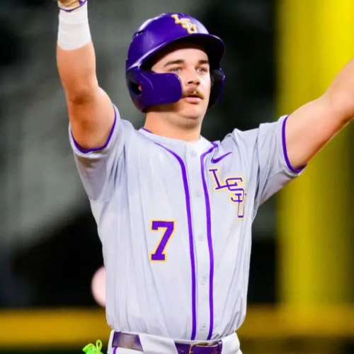 Mens Youth LSU Tigers #7 Jake Brown Nike 2025 Gray LSU Baseball Jersey